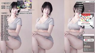 BJㅎ갱 회색 원피스 회색 속바지 엉밑살 밑캠 korean bj 3