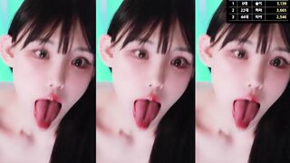 슬렌더 BJㄱㄹ걸즈 혓바닥 내밀면서 리액션 korean bj 2