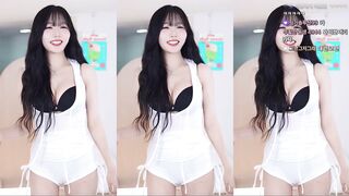 타이트한 흰색 짧은 반바지 의상 BJㅅ련ㅅ련 korean bj