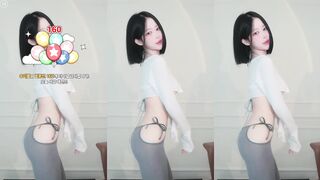 BJㅉ떡 T팬티 라인 다 비치는 시스루 레깅스