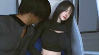 지하철 안의 너무 예쁜 한국인 직장인 여성 애니메이션 캐릭터 korean porn vip