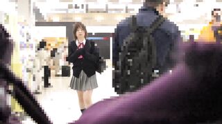 電車痴漢 新春特価サービス 顔出し制服jk 癒し系帰宅部美少女 向き合ったまま無理やり先っぽ挿入 voyeur jp